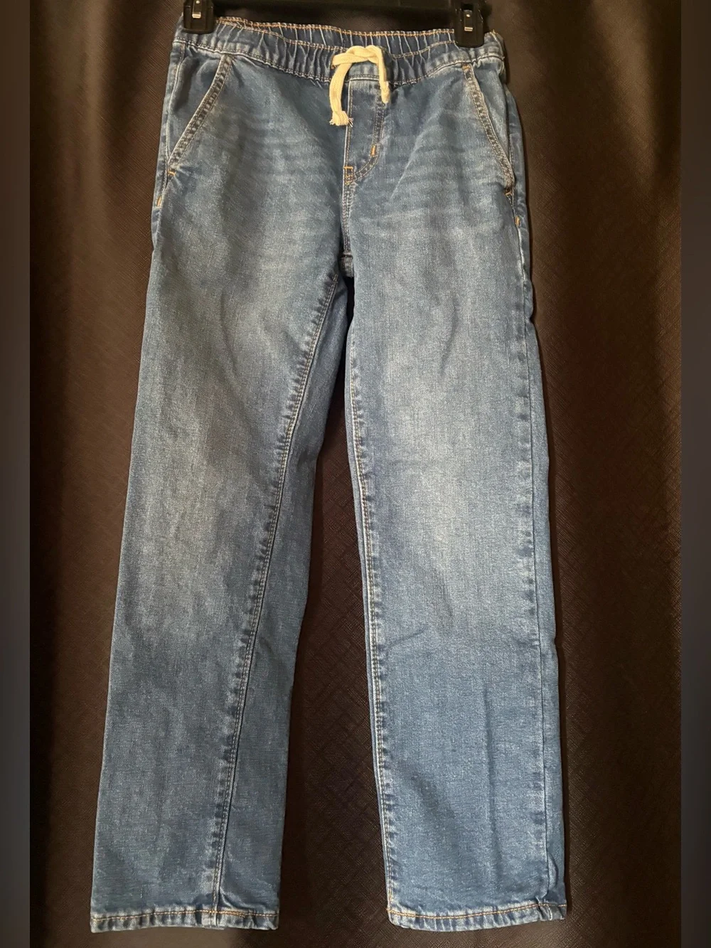 Old Navy Boys Size 8 Straight Leg Jeans Blue Denim Drawstring